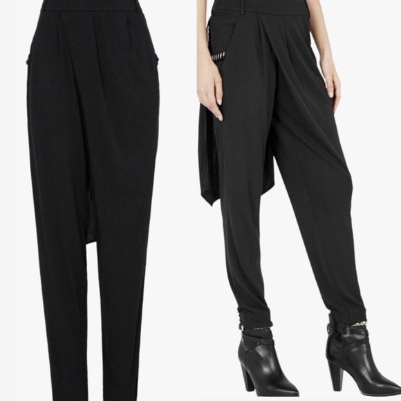 Sass & Bide DARK NIGHT Relaxed Wrap Jersey Black Jeweled‎ Embellishment Pants - Picture 3 of 3